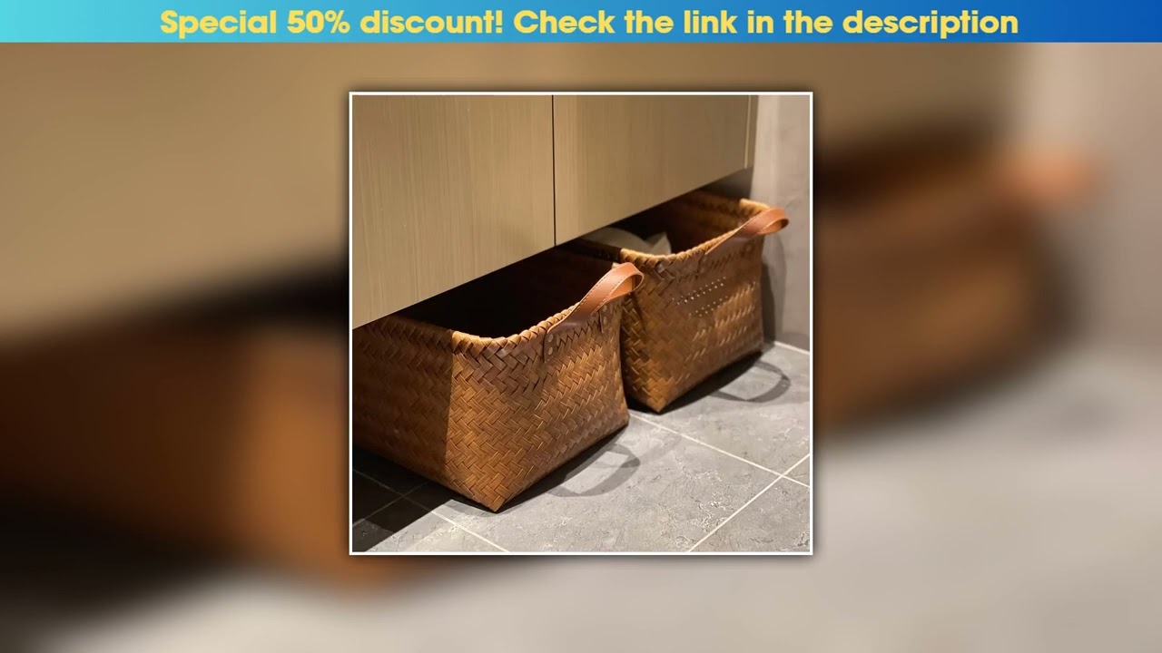 Get 2 Handmade Woven Baskets Multifunctional Organizer Shelves, Laundry Cabinets, Etc. - Durable Pl