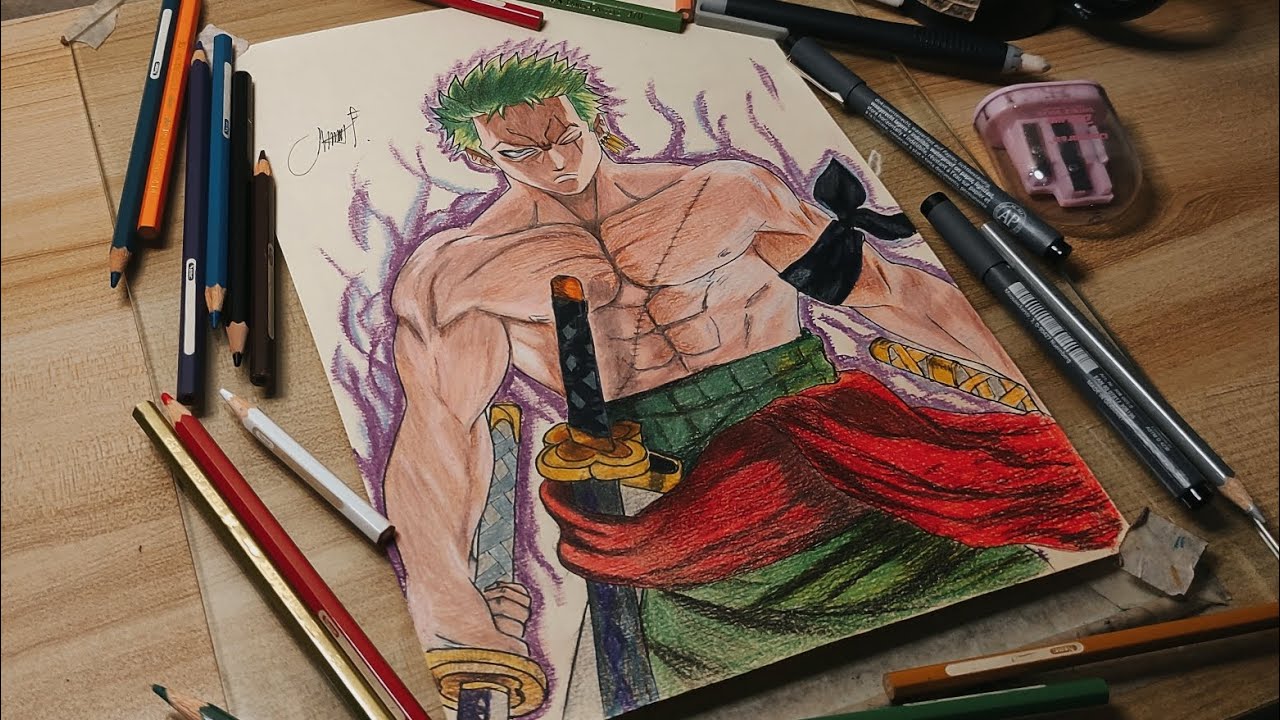 DRAWING RORONOA ZORO | ONE PIECE 