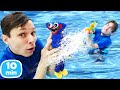 Школа героев Акватим и Человек Огонь спасают аквапарк! Супергерои видео для детей в аквапарке