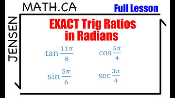 EXACT Trig Ratios in radians (full lesson) | grade 12 MHF4U | jensenmath.ca