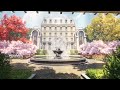 Garden ambience of an aristocratic mansion full of spring vibes | fountain | birdsongs