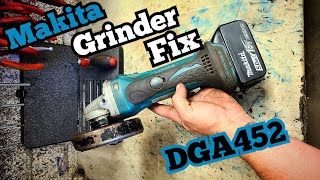 Repairing a common problem with a makita DGA452 brushes cordless grinder.