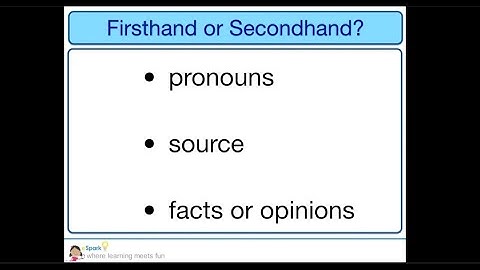 Firsthand and Secondhand Accounts | 4th Grade Reading | eSpark Instructional Video