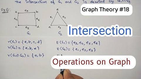 Intersection of two graph | Operations on graph | Graph theory | Discrete Mathematics