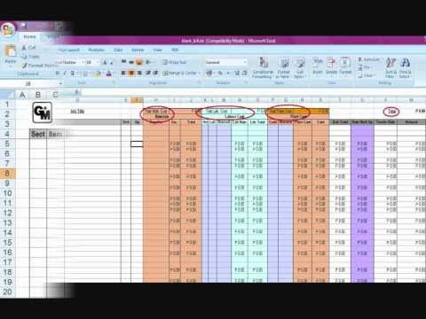 Using Excel For Bill Of Quantities 0001 Youtube