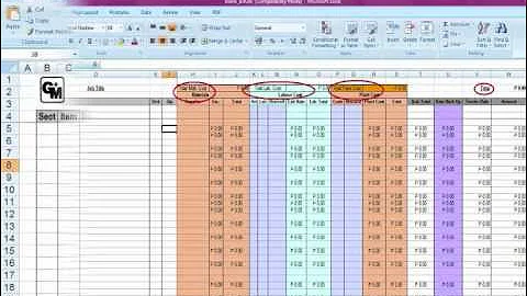Using Excel for Bill of Quantities 0001