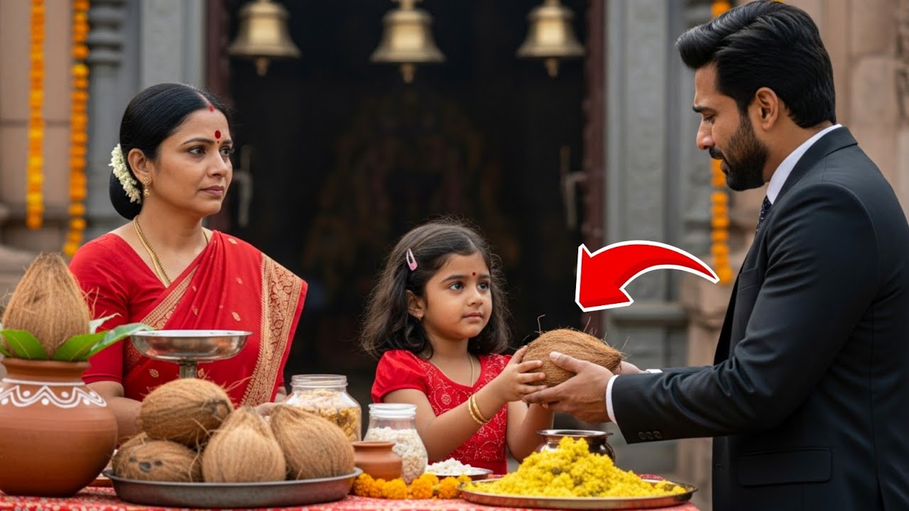 तलाक के 8 साल बाद पत्नी और बेटी मंदिर के बाहर करोड़पति आदमी को नारियल बेचती हुई मिली #emotionalstory