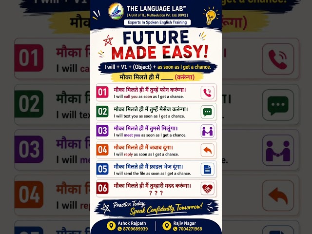 Future Tense Made Easy | "As Soon As I Get a Chance" | Daily Spoken English #Shorts