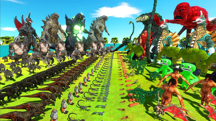 Dark Monster War - Team Dark Godzilla 2014 x SuperGodzilla Boss VS Team Biollante x Titanus Red