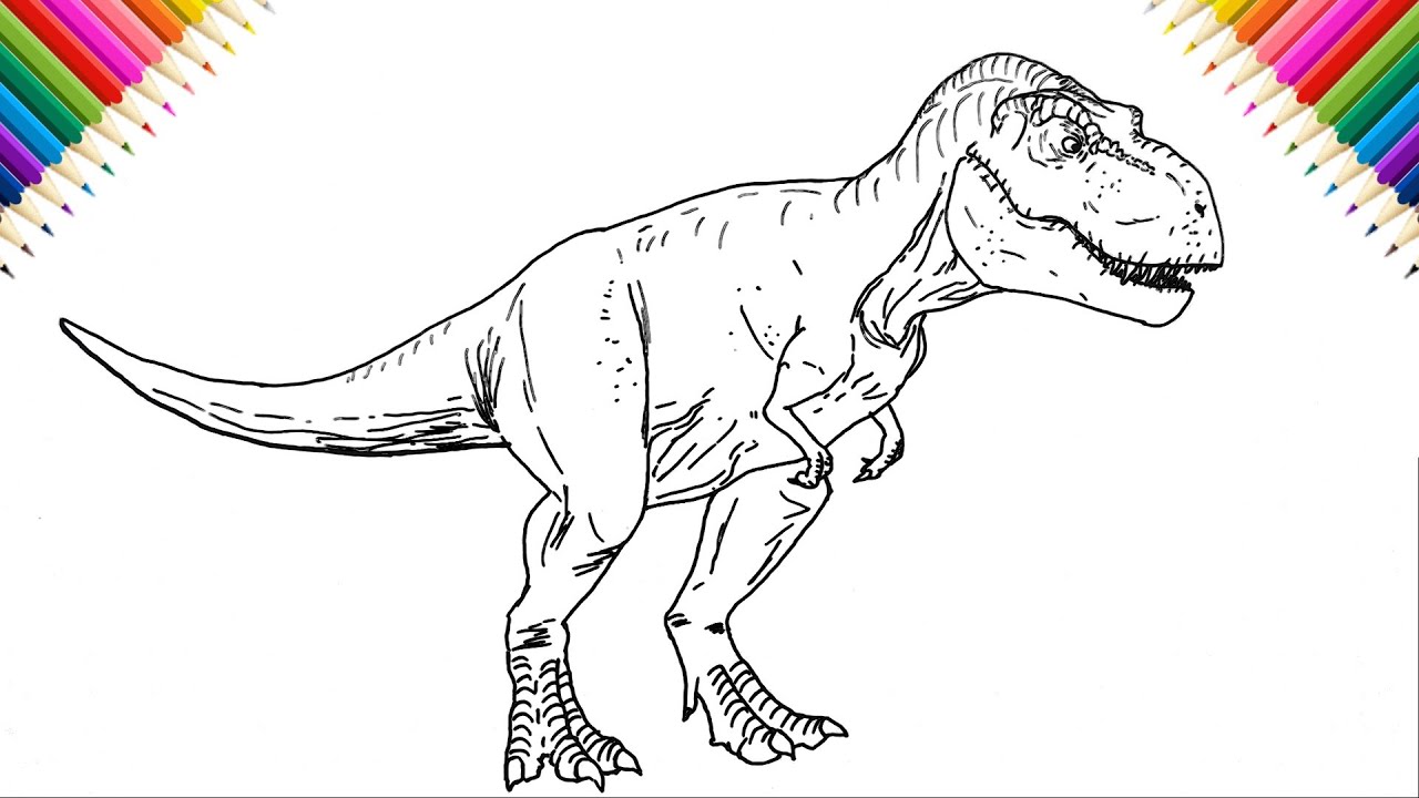 HOW TO DRAW AND COLOR ONE OF THE LARGEST AND STRONGEST DINOSAURS: TIRANOSSAURO  REX 