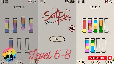 SortPuz Level 6-8 |Relaxing game - Water Sort Puzzle | Brain Games #braingames #waterpuzzle #sortpuz