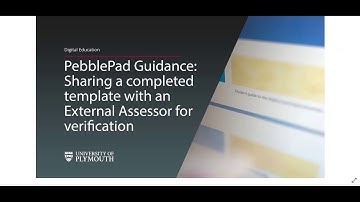 Sharing a completed PebblePad template with an assessor for verification