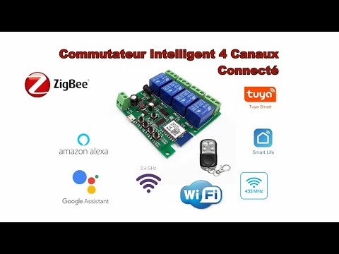COMMUTATEUR  INTELLIGENT4 CANAUX CONNECTE ZIGBEE / TUYA
