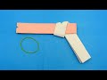How To Make A Paper Gun That Shoots Rubber Bands - Easy Origami Gun - DIY Paper Gun Making Tutorial