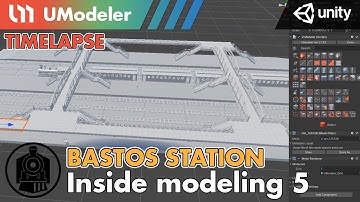 3D Modeling in Unity - Timelapse of Modeling & Unwrapping the station in Bastos Station (5/12)