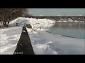 Ice overflow at Fort Erie, near Peace Bridge, before and after, as seen Feb.22 and Feb.28, 2019