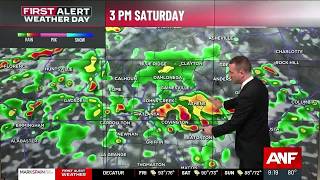 Scattered storms today ahead of more widespread rain this weekend