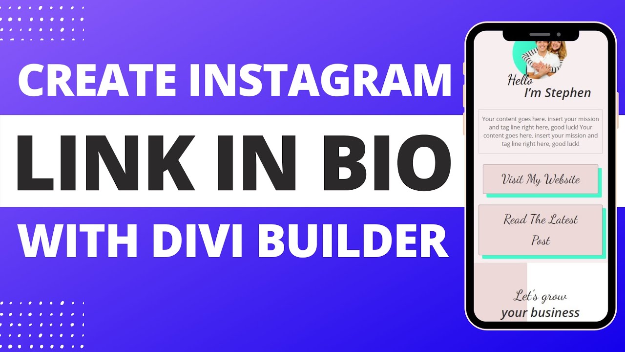 Instagram link page with Divi: no need for Linktree!