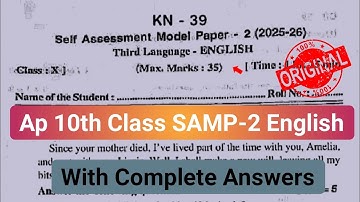 Ap 10th class English fa2 question paper 2025 with answers|10th class Samp 2 english paper 2025