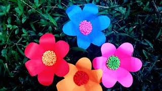 How to make beautiful paper flower at home | how to make simple paper flower ???