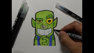 How To Draw A Green Goblin From Clash Royale