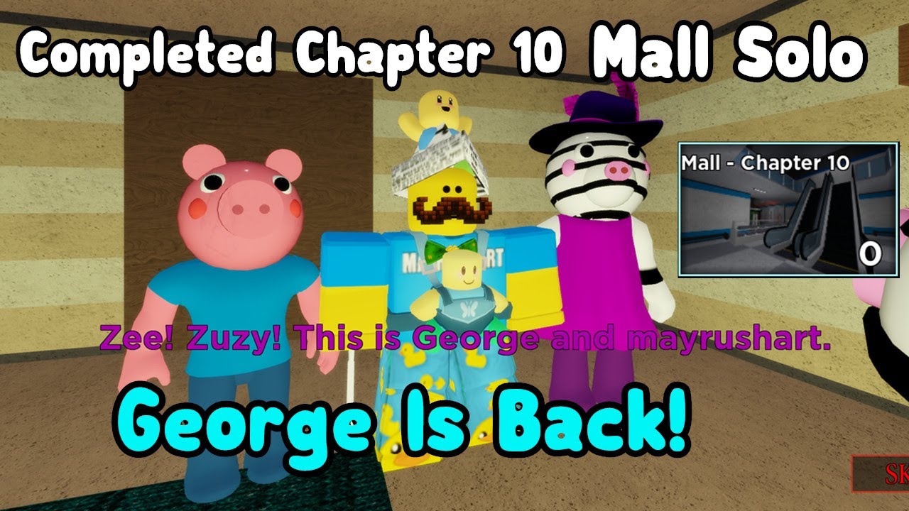 Completed Roblox Piggy Chapter 10 Mall Solo George Pig Ending - roblox piggy chapter 10 background