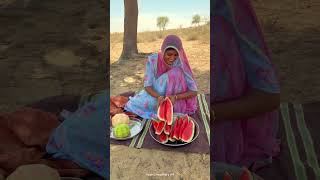 गर्मियों का सुकून 😍 #summer #garmi #rajasthan #food #fruit #village #youtubeshorts #shorts #gaon