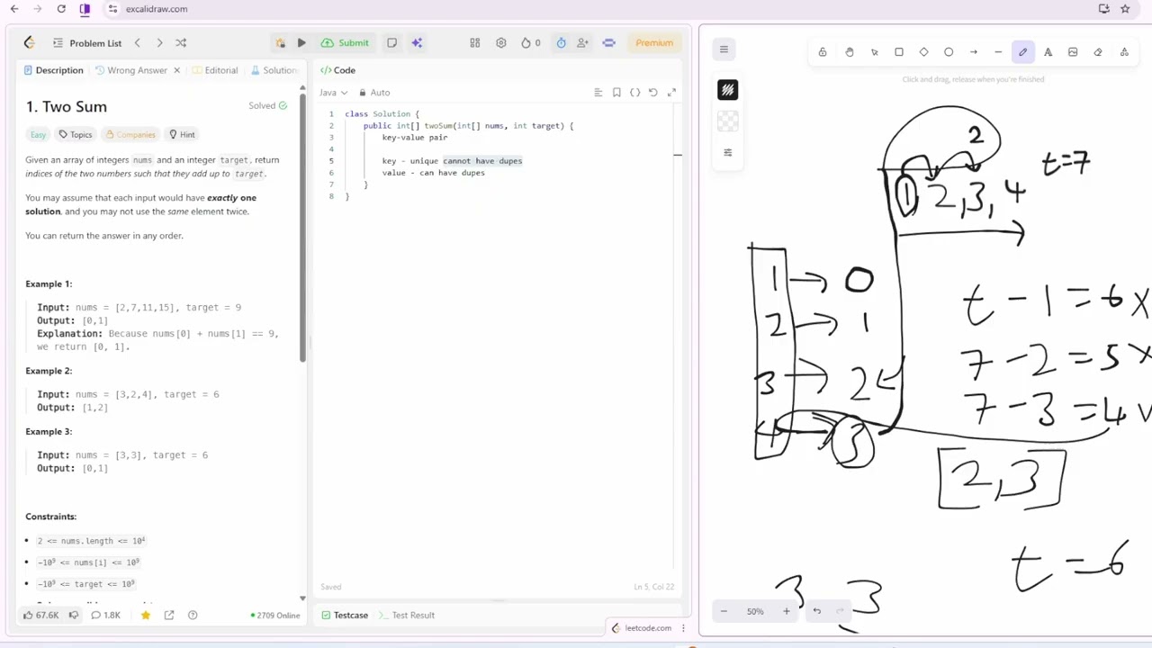 LeetCode Practice - 1: Two Sum (Two Single For-Loop Solution)