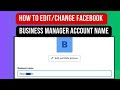 how to change facebook business portfolio/Business manager account name