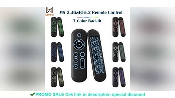 New M5 2.4G&BT5.2 Remote Control 7 Color Backlit Wireless Air Mouse Keyboard Android TV Box for Andr