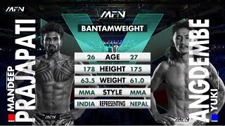  Nepali MMA fighter Yuki Angdembe wins the match with India’s Mandeep Prajapati in MFN 18. #Congrats