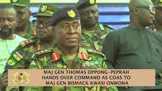 MAJ GEN OPPONG-PEPRAH HANDS OVER GHANA ARMY TO MAJ GEN ONWONA