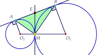 Видео Касающиеся внешним образом окружности и две общие касательные к ним (автор: Ольга Себедаш)