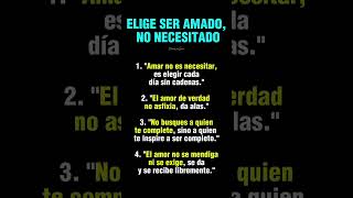 Elige ser amado, no necesitado. #frases #mentalidad #amor Elige ser amado, no necesitado. #frases #mentalidad #amor