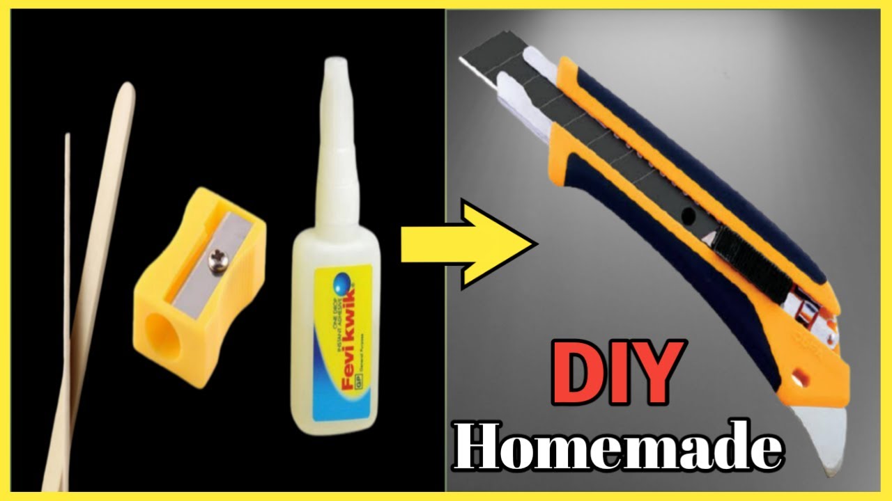 DIY Homemade paper cutter knife how to make craft knife at home