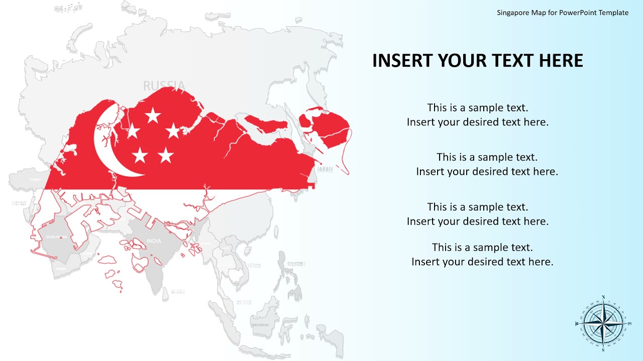 Singapore Map for PowerPoint Template