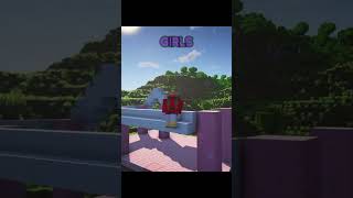 GIRLS vs BOYS in Minecraft #minecraft #minecraftshorts #minecraftshort #fyp