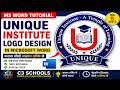Unique Institute Logo Design in Microsoft Word | C3 Schools #msword