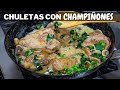 Chuletas de CERDO con Champiñones ! Recetas faciles y Económicas | Abelca