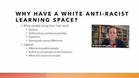 Session 1 | Creating & Sustaining White Anti-Racist Learning Spaces, Dr Ali Michael