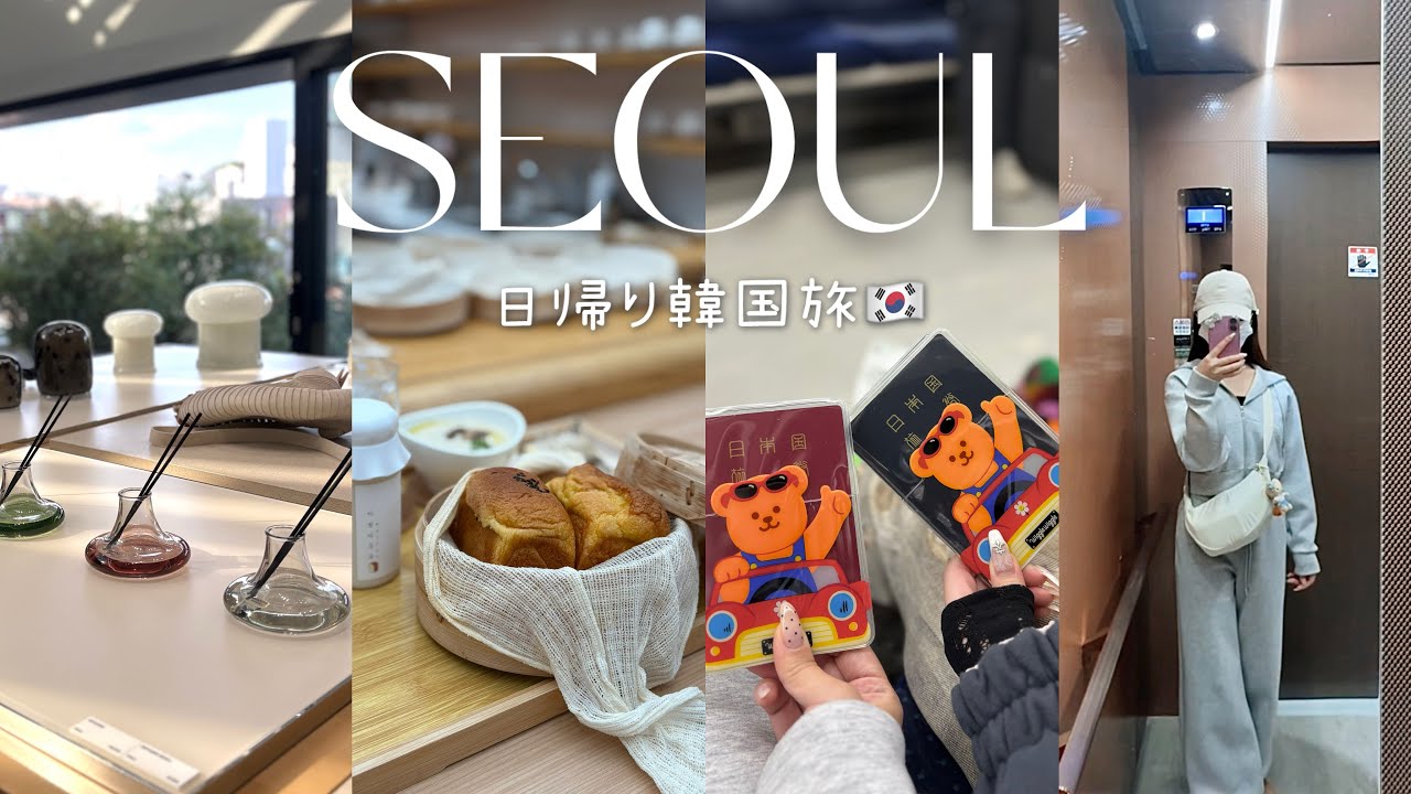 日帰り韓国vlog | 深夜便で行く✈︎社会人OLの弾丸渡韓🇰🇷美容×グルメ×ショッピング詰め込み旅💆🏻‍♀️🍴🛍