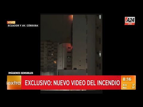 Voraz incendio en un edificio en Recoleta: surgió un nuevo video I A24