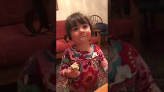 Baby eating labneh Resimi