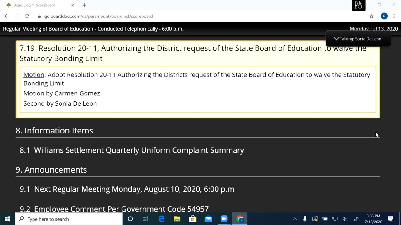 PUSD Board Meeting 07-13-20 - YouTube