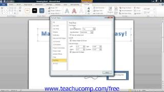 Word 2010 Tutorial The Format Shape Dialog Box-2010 Only Microsoft Training Lesson 13.8
