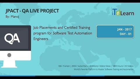 QA Live Project Day 01 for Beginners(JPACT Program)