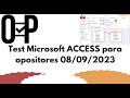 Test Microsoft Access opositores 08/09/2023 administrativo age auxiliar ayuntamiento ofimatica