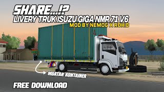 MUATANNYA BERAT BANGET⁉️SHARE LIVERY TRUK ISUZU NMR 71 V6 MOD BY@nemogchannel X ROHID FREE 2026 screenshot 1