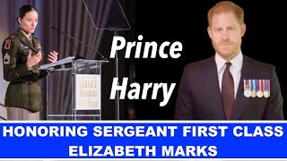 HONOURING SERGEANT FIRST CLASS ELIZABETH MARKS Prince Harry