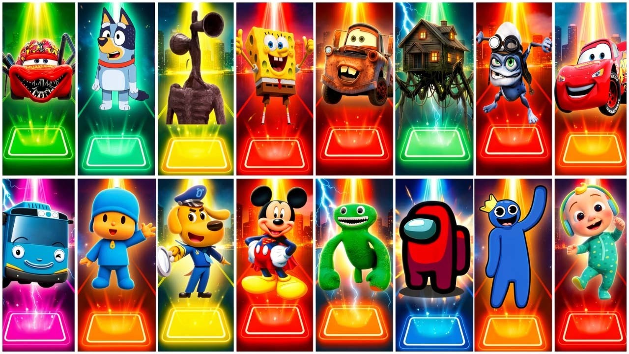 BUS EATER 🆚 EXTRA SLIDE 🆚 SKIBIDI TOILET 🆚 HOUSE HEAD 🆚 ODDBODS | Tiles Hop EDM Rush!